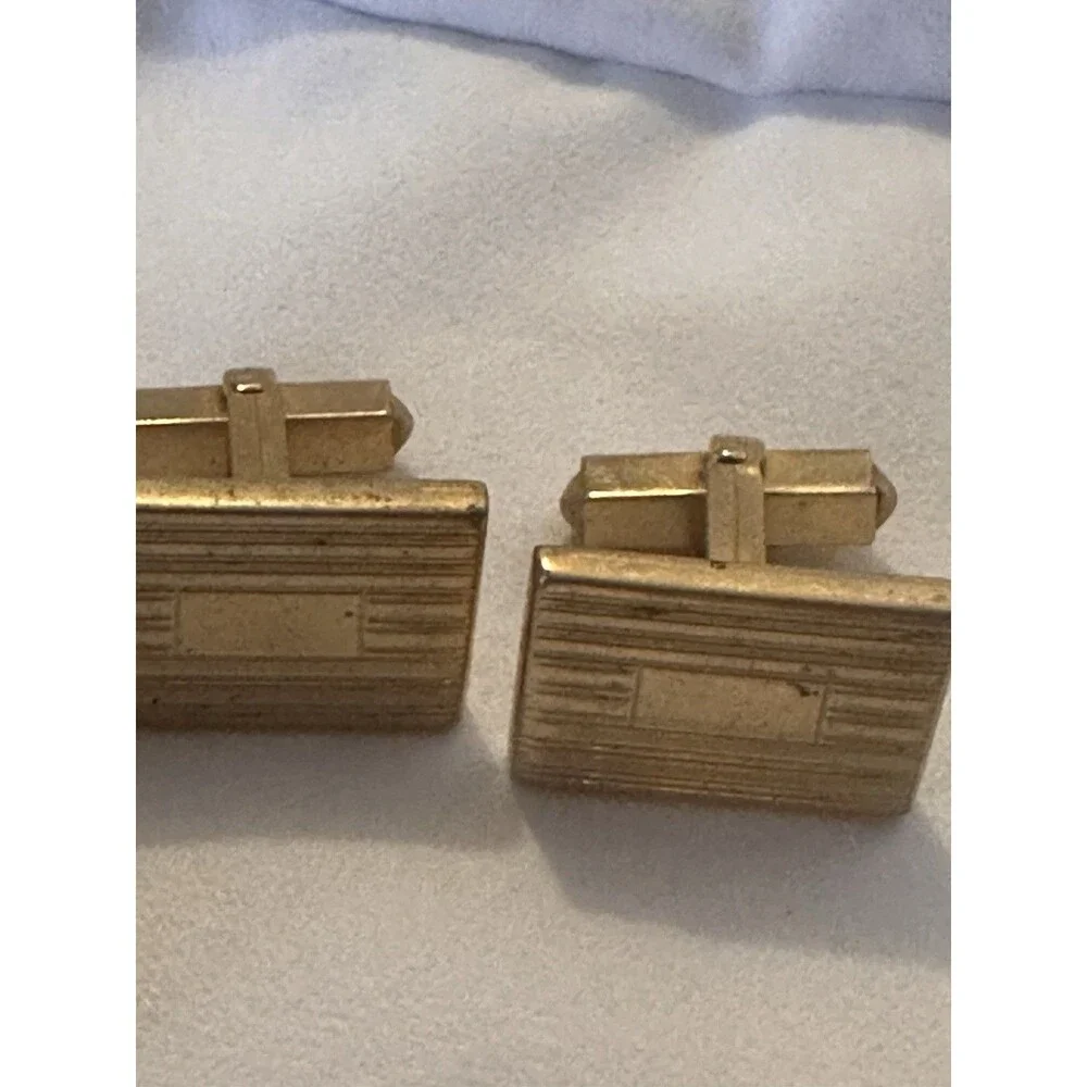 Vintage SWANK Cuban Link Cufflinks Lot Destino Mid Century Gold Silver + Tie